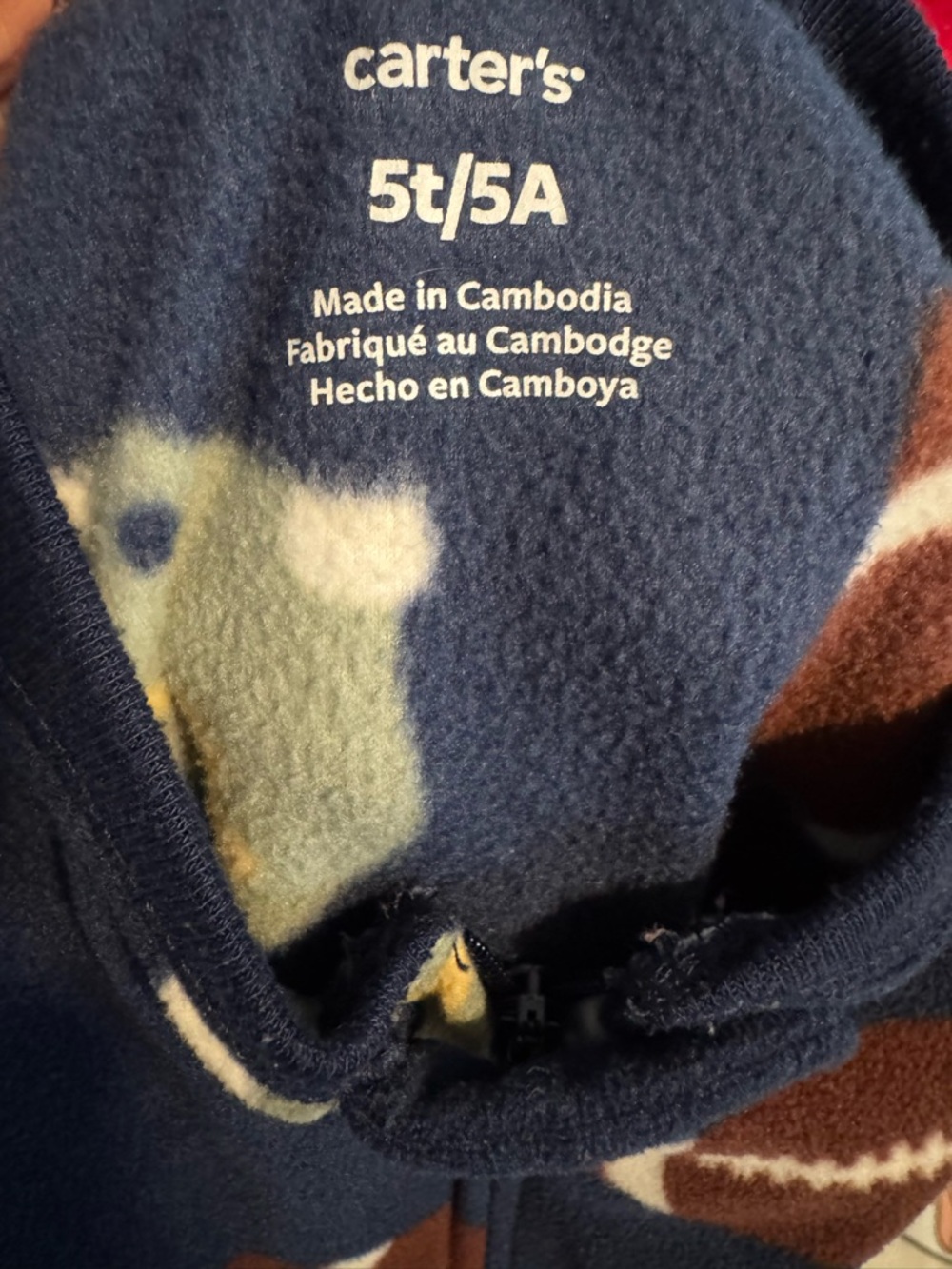 2 Carter’s Football Footed One-Piece Fleece Carter’s  Pajamas - Picture 8 of 8